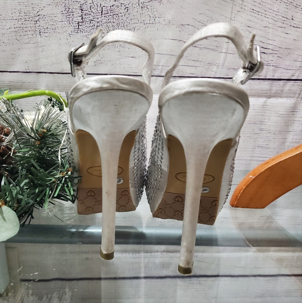 Candies Silver Rhinestone Heels - Picture 8 of 12